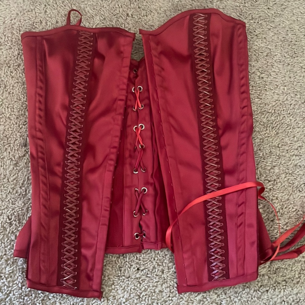 Vintage satin red corset